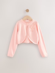 Pink 100% Cotton Embellished Occasion Cardigan (3-16yrs) - Image 5 of 8
