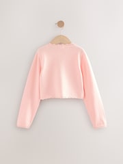 Pink 100% Cotton Embellished Occasion Cardigan (3-16yrs) - Image 6 of 8