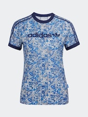 כחול  - adidas Originals חולצת טי עם הדפס Liberty, דגם Cali - תמונה 6 מתוך 6