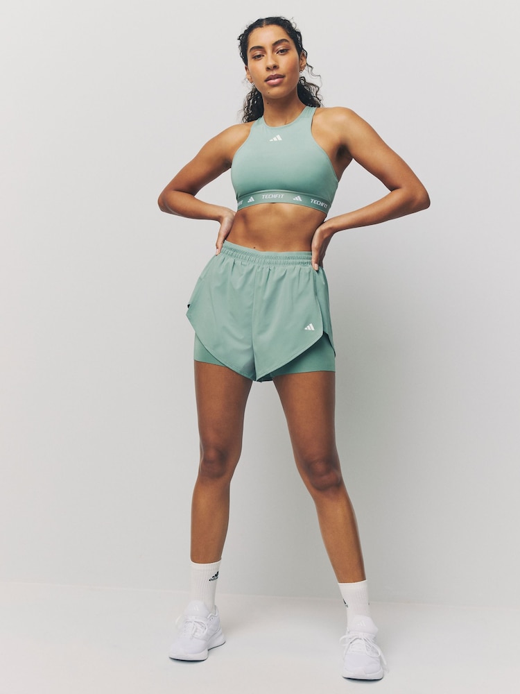 adidas Green Training 2-In-1 Shorts - Image 2 of 5