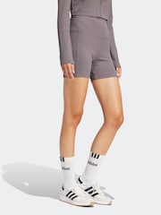 adidas Purple Long Rib Bike Shorts - Image 1 of 3