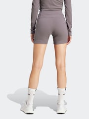 adidas Purple Long Rib Bike Shorts - Image 2 of 3