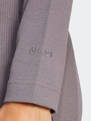 adidas Grey Lounge Rib Zip Long Sleeve Jacket - Image 2 of 2