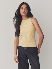 adidas Yellow Linear Tank Top - Image 1 of 7