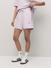 adidas Purple 3 Stripe Shorts - Image 1 of 6