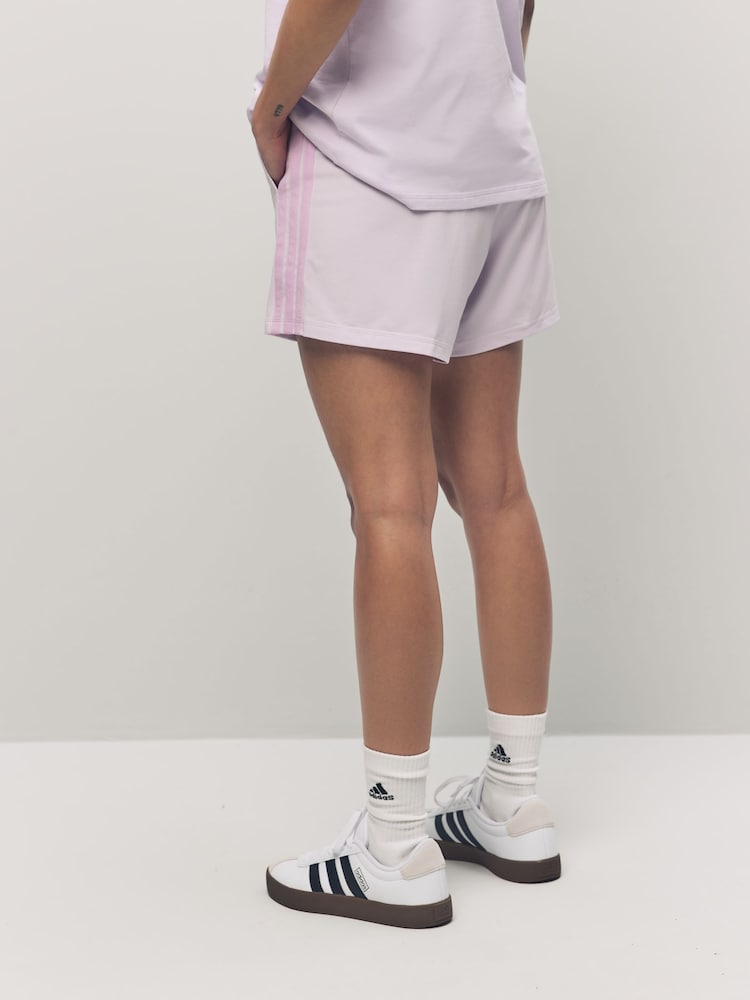 adidas Purple 3 Stripe Shorts - Image 3 of 6