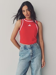 adidas Red Colourblock Crop Vest - Image 1 of 6