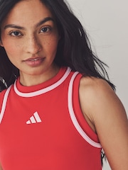 adidas Red Colourblock Crop Vest - Image 5 of 6