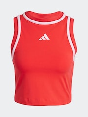 adidas Red Colourblock Crop Vest - Image 6 of 6
