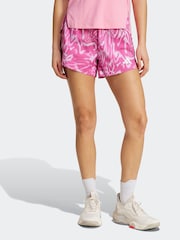 adidas Purple Train Essential Minimal All Over Print Shorts - Image 1 of 6