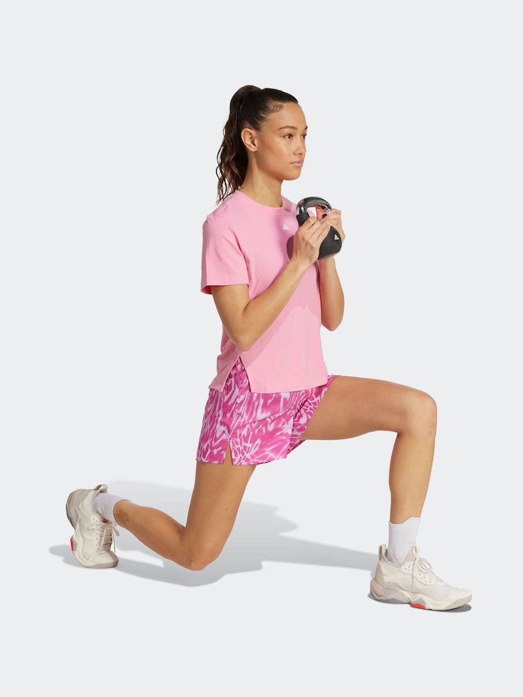 adidas Purple Train Essential Minimal All Over Print Shorts - Image 3 of 6