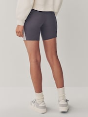 adidas Grey 3 Stripe Bike Shorts - Image 2 of 6