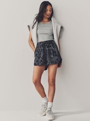 adidas Natural All Over Print 3-Stripe Shorts - Image 2 of 6