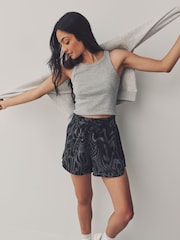 adidas Natural All Over Print 3-Stripe Shorts - Image 4 of 6