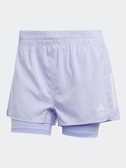 adidas Purple Own The Run 3 Stripe Shorts - Image 7 of 7