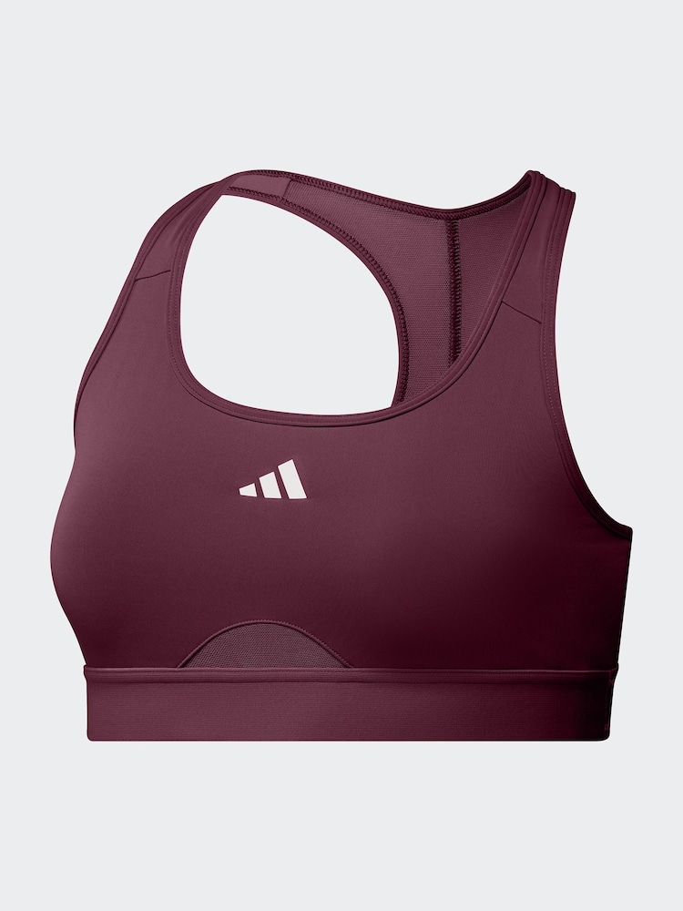 adidas Red Powerreact Training Bra - Image 1 of 2