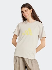 adidas Cream 100% Cotton T-Shirt - Image 1 of 6