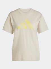 adidas Cream 100% Cotton T-Shirt - Image 6 of 6