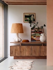 Swoon Light Brown Lofta Mango Wood 4 Door Sideboard - Image 1 of 7