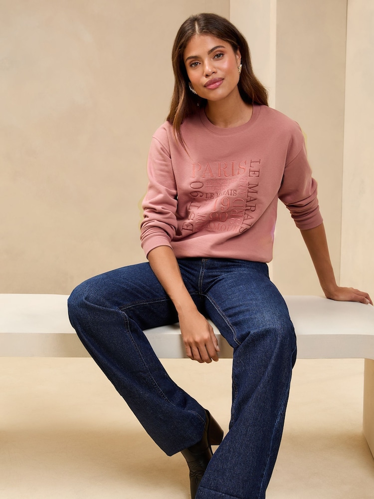 Lipsy Pink Round Neck Sweatshirt - Image 2 of 4