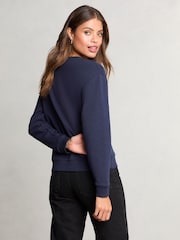 Lipsy Navy Round Neck Sweatshirt - Image 4 of 4