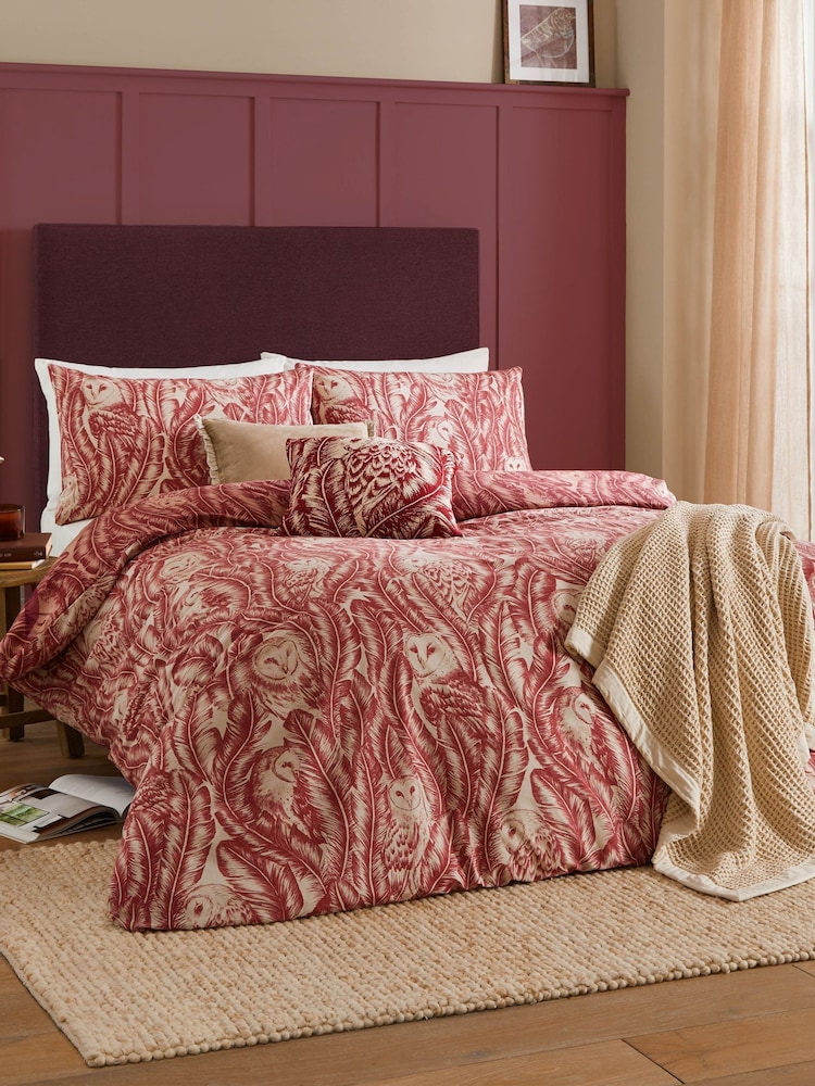 Wylder Red Wood Albus Owl Reversible Duvet Cover Set - Image 1 of 5