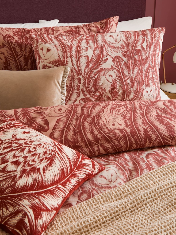 Wylder Red Wood Albus Owl Reversible Duvet Cover Set - Image 2 of 5