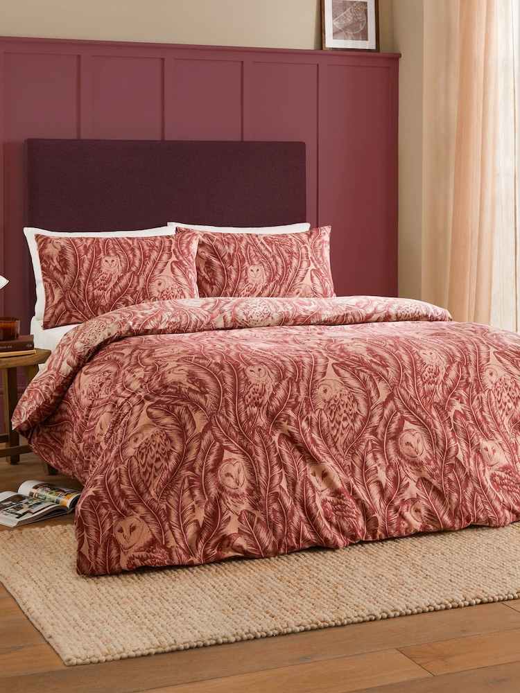 Wylder Red Wood Albus Owl Reversible Duvet Cover Set - Image 5 of 5