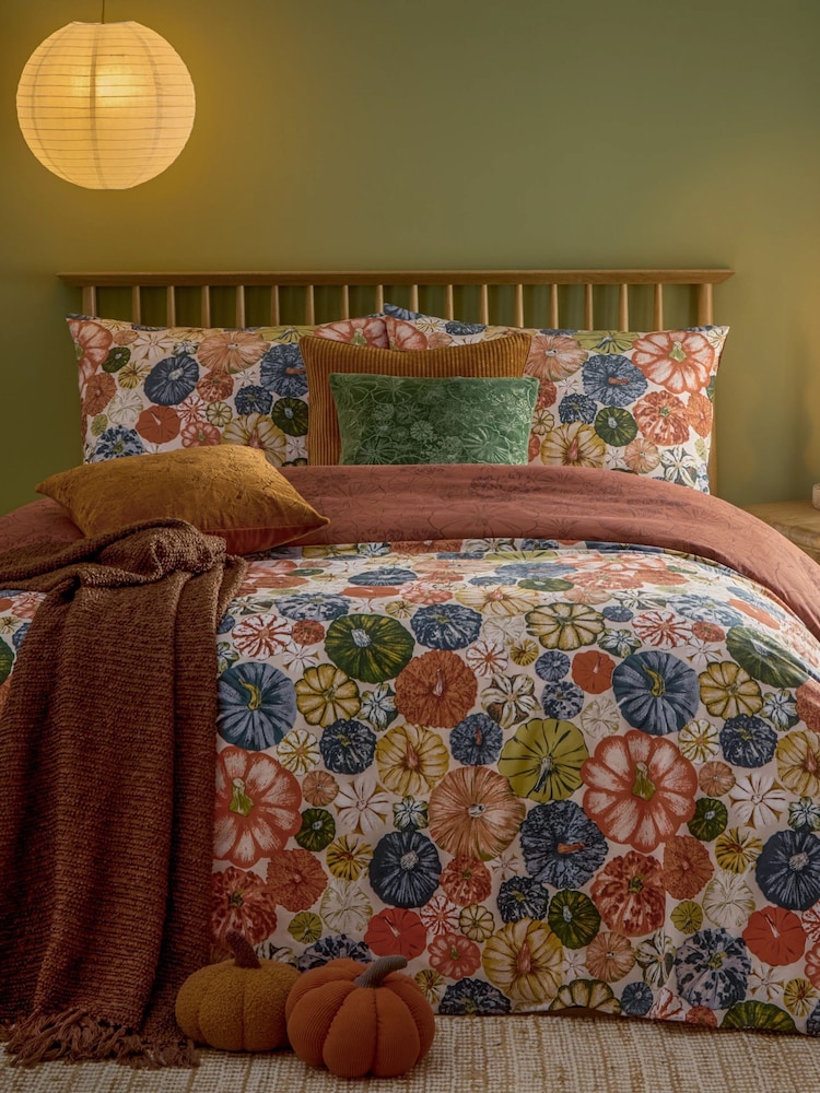 Furn Pecan Picking Patch Pumpkin Duvet Cover Set - Image 1 of 4