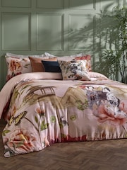 Paoletti Blush Geisha 100% Cotton Sateen Duvet Cover Set - Image 1 of 3