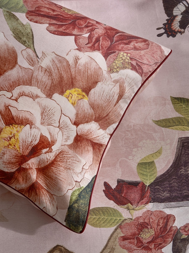 Paoletti Blush Geisha 100% Cotton Sateen Duvet Cover Set - Image 3 of 3