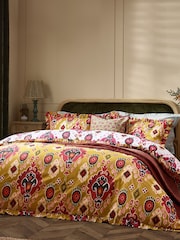 Paoletti Amber 1973 Dawson Ikat Ruffle Duvet Cover Set - Image 1 of 4