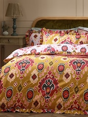 Paoletti Amber 1973 Dawson Ikat Ruffle Duvet Cover Set - Image 2 of 4