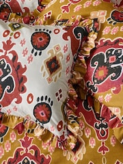 Paoletti Amber 1973 Dawson Ikat Ruffle Duvet Cover Set - Image 3 of 4