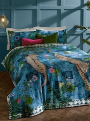 Paoletti Azure Majorelle 100% Cotton Sateen Duvet Cover Set - Image 1 of 3