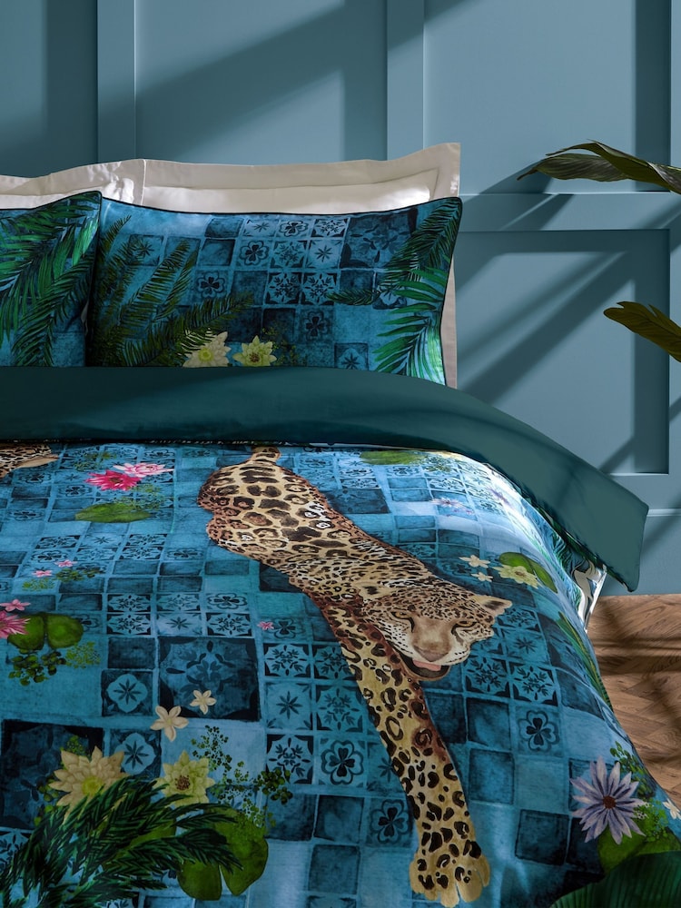 Paoletti Azure Majorelle 100% Cotton Sateen Duvet Cover Set - Image 2 of 3