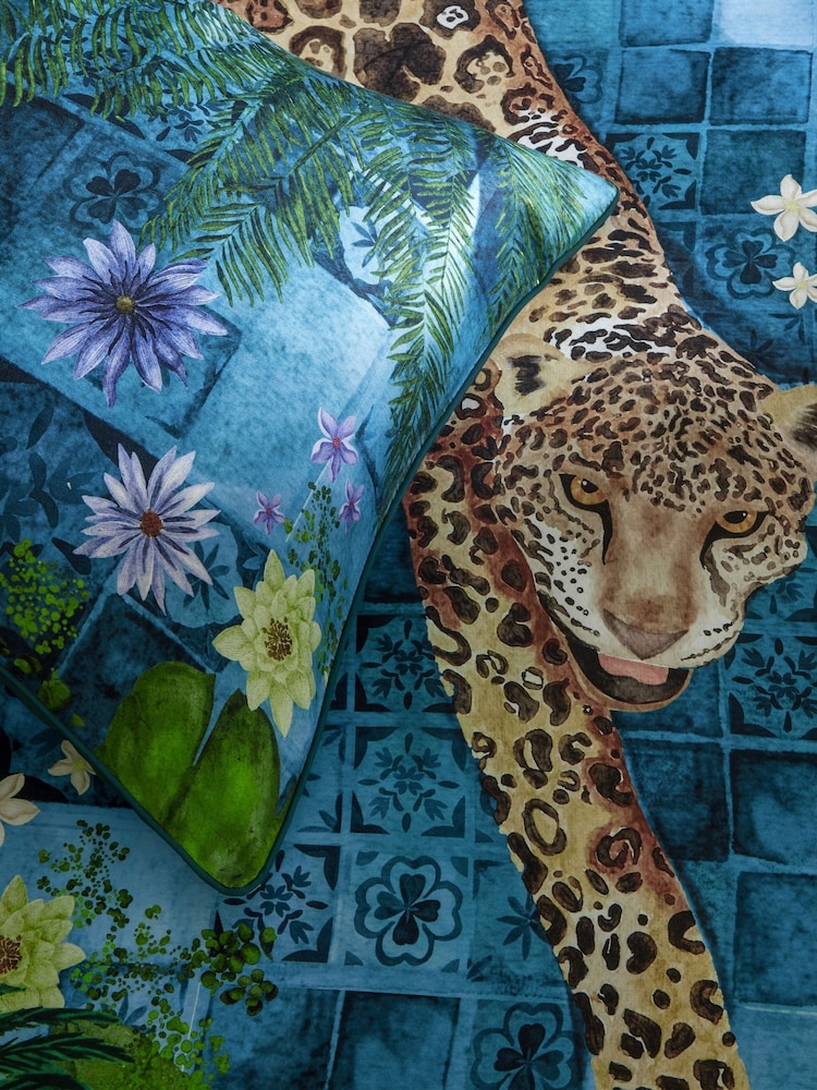 Paoletti Azure Majorelle 100% Cotton Sateen Duvet Cover Set - Image 3 of 3