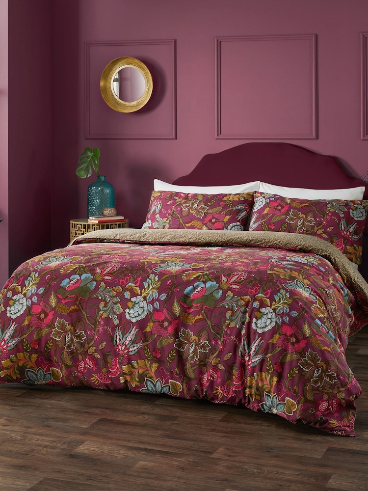 Wylder Cerise Viranai Exotic Floral Duvet Cover Set - Image 4 of 4