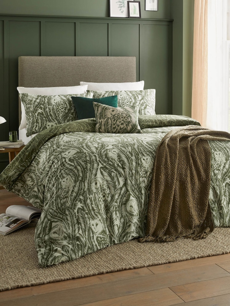 Wylder Forest Green Albus Owl Reversible Duvet Cover Set - Image 1 of 5