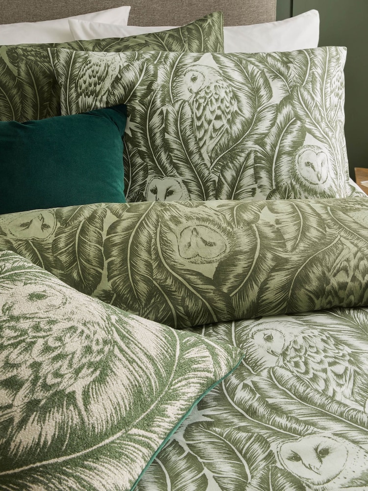 Wylder Forest Green Albus Owl Reversible Duvet Cover Set - Image 2 of 5