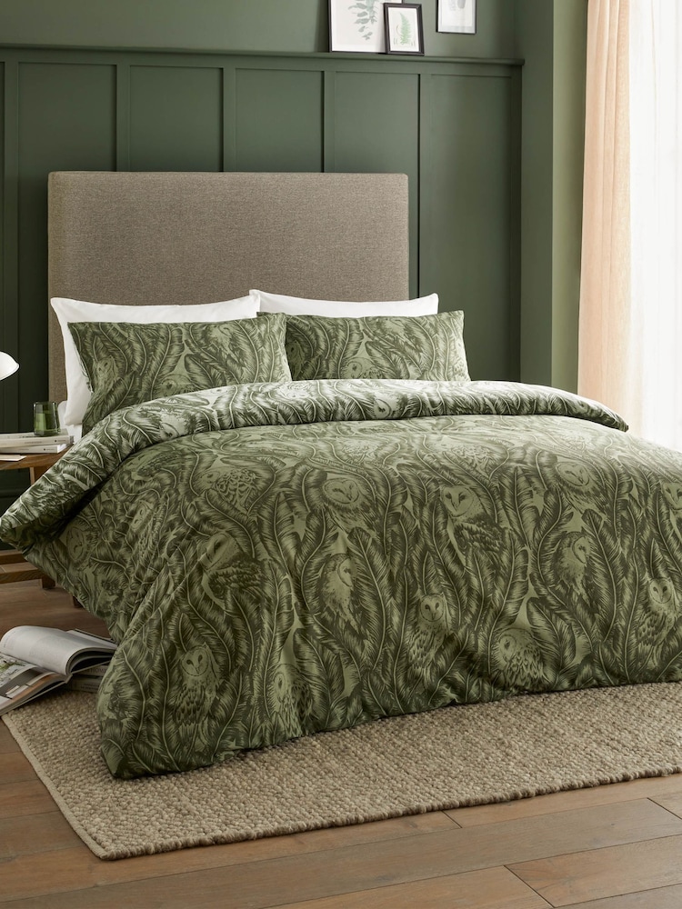 Wylder Forest Green Albus Owl Reversible Duvet Cover Set - Image 5 of 5