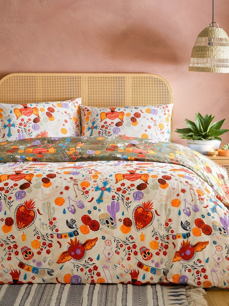 Furn Multicolour La Vida Festive Reversible Duvet Cover Set - Image 5 of 5