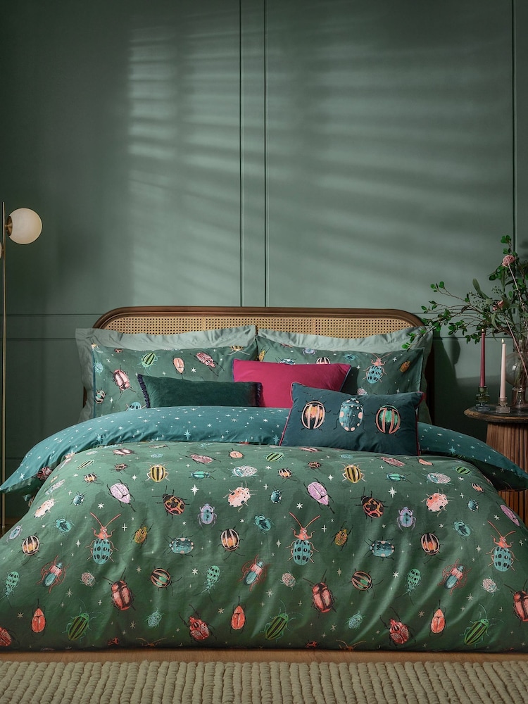 Furn Green Beetalis Jewel Insect Duvet Cover Set - Image 1 of 4