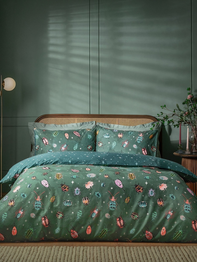 Furn Green Beetalis Jewel Insect Duvet Cover Set - Image 4 of 4