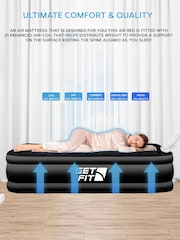 Get Fit Black Premium Air Bed with Pillows and Built in Pump - Image 6 of 7