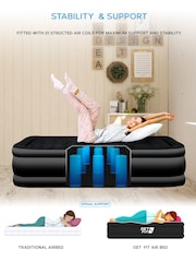 Get Fit Black Premium Air Bed with Pillows and Built in Pump - Image 7 of 7