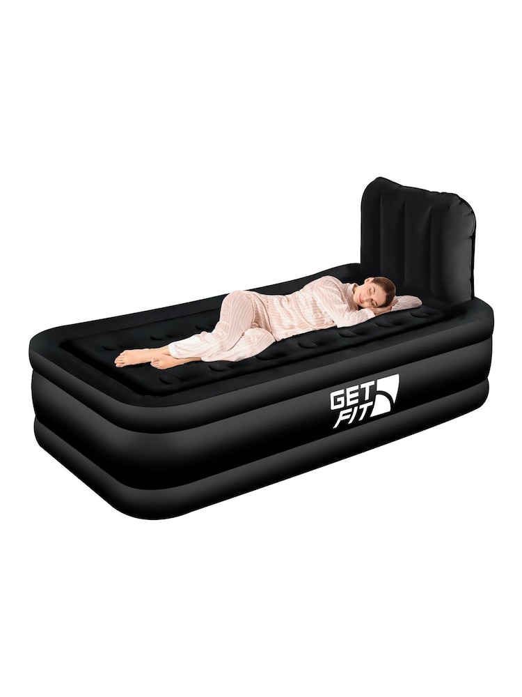 Get Fit Black Premium Air Bed With Headboard and Built In Pump - Image 1 of 7