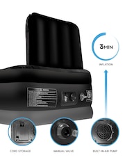Get Fit Black Premium Air Bed With Headboard and Built In Pump - Image 3 of 7
