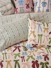 Furn Silk Pink Noortje Bows Reversible Duvet Cover Set - Image 3 of 4