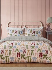 Furn Silk Pink Noortje Bows Reversible Duvet Cover Set - Image 4 of 4